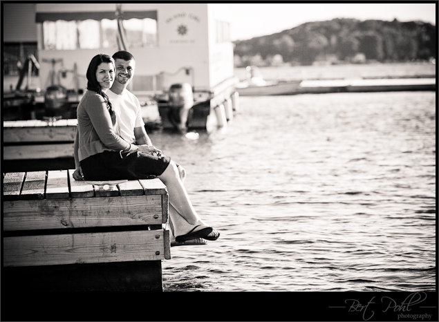 Brittney and Eric engagement photography on the peir in clayton ny