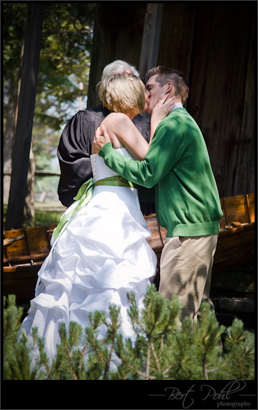 Morgan & Stephen wedding first kiss photograph robert wehle state park, ny